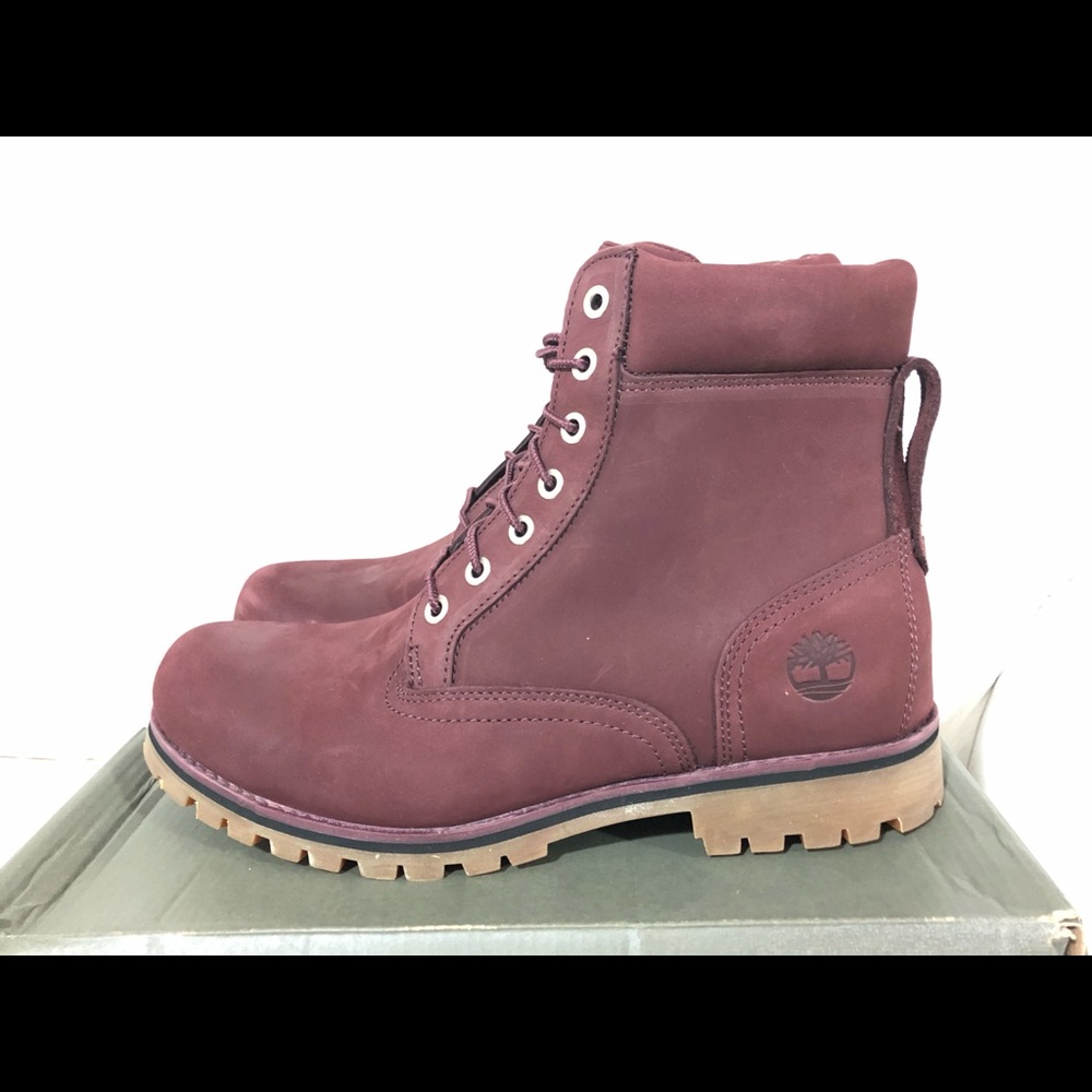 Timberland NMRKT 6 Inch Burgundy Boot Limited New - Picture 2 of 6